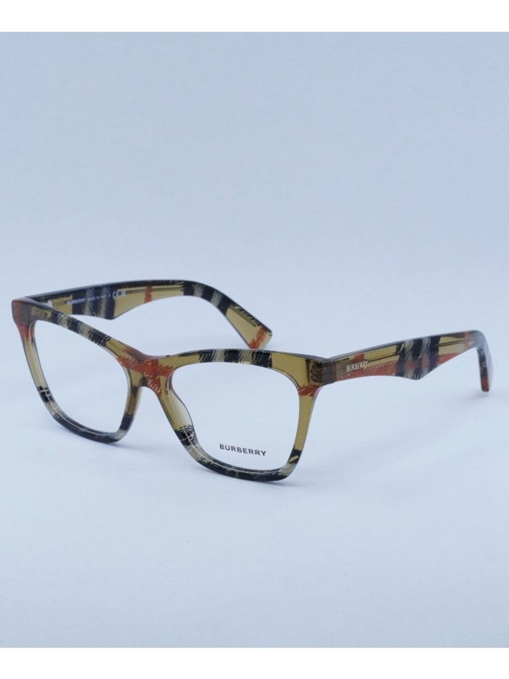 Burberry BE2416 4146 Eyeglasses Check Sand 52mm Cat Eye Frame